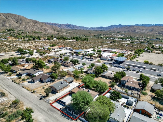 drone / aerial view with a mountain view