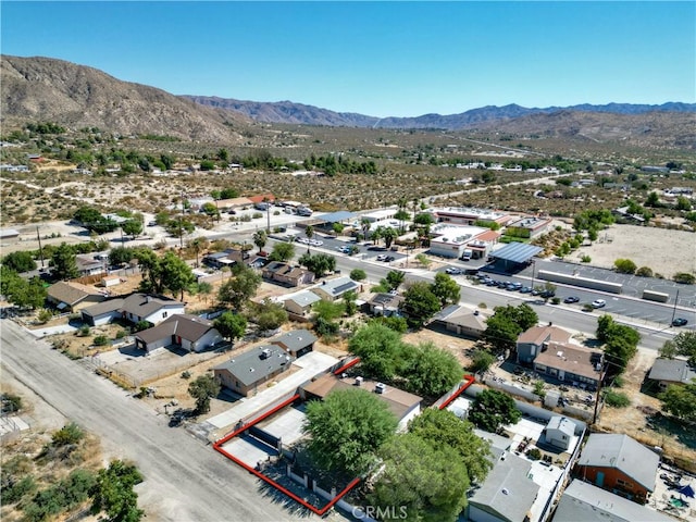 aerial view with a mountain view