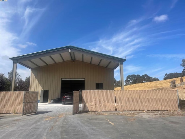 view of outdoor structure featuring a garage