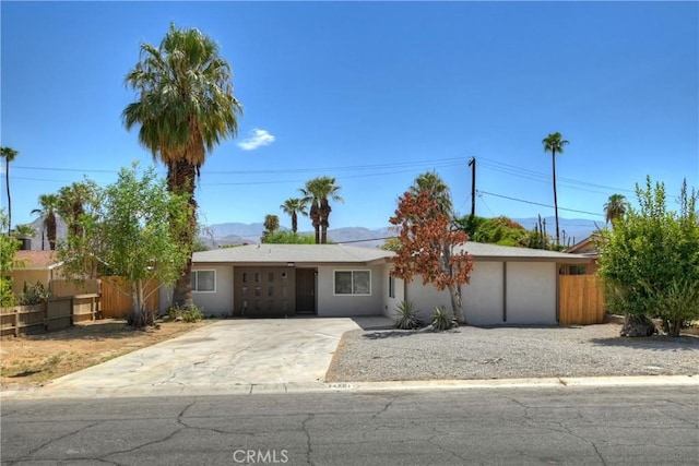 view of single story home