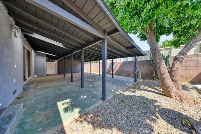 view of patio featuring a fenced backyard