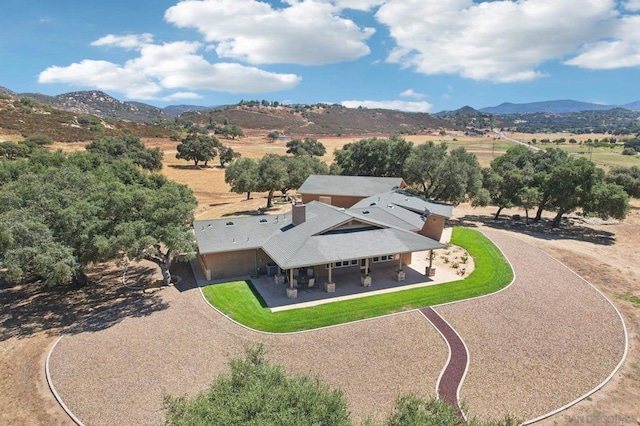 aerial view with a rural view and a mountain view