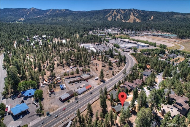 bird's eye view with a mountain view