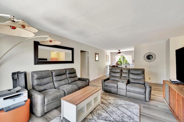 living room featuring light hardwood / wood-style flooring