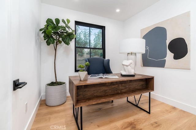 office featuring light wood-type flooring