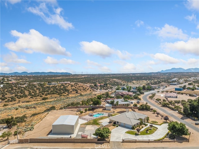 drone / aerial view with a mountain view