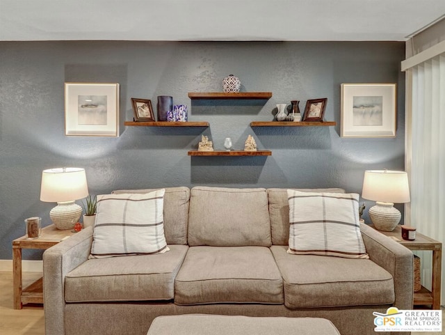 living room featuring wood-type flooring