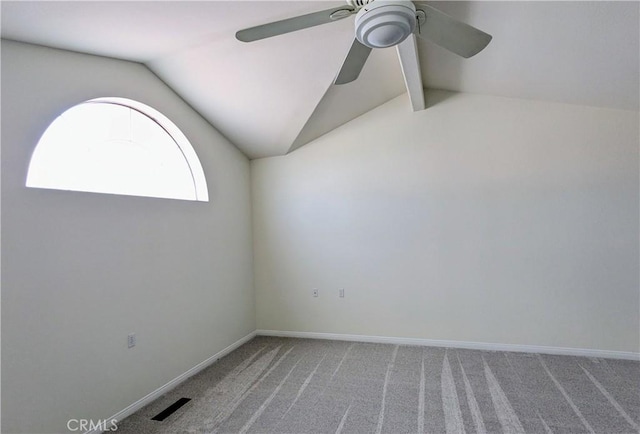 3310 Tripoli Way, Oceanside, CA 92056 - spare room with ceiling fan, lofted ceiling, carpet, and baseboards