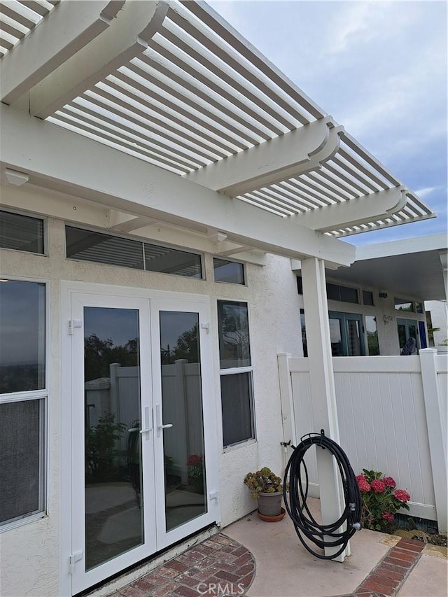 3310 Tripoli Way, Oceanside, CA 92056 - view of patio with french doors and a pergola