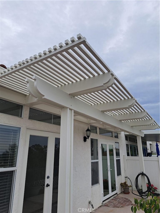 3310 Tripoli Way, Oceanside, CA 92056 - view of patio / terrace featuring french doors and a pergola