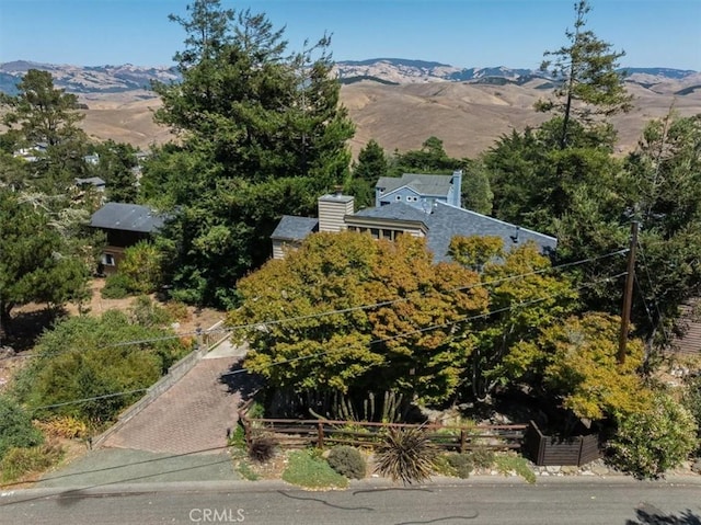 1550 Pineridge Dr, Cambria, CA 93428 - bird's eye view featuring a mountain view