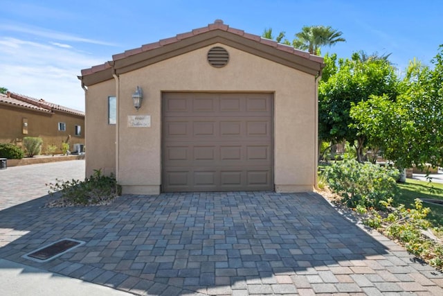 view of garage