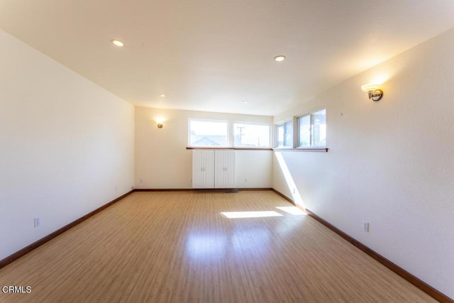 empty room featuring light wood-type flooring