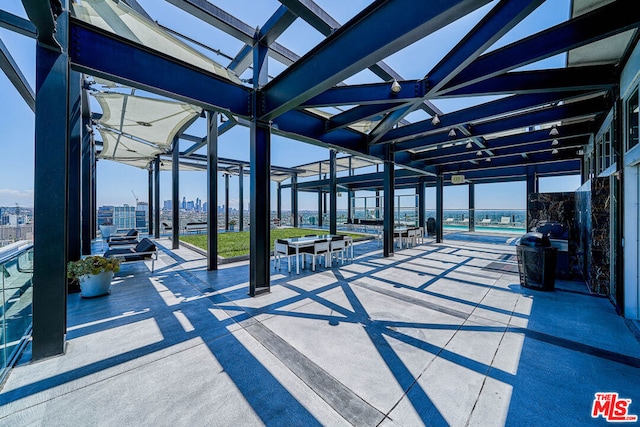 view of patio with a pergola