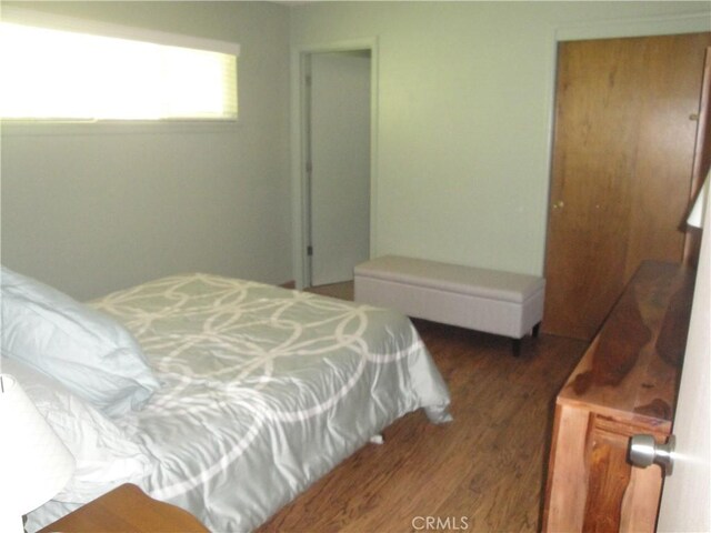 bedroom featuring dark hardwood / wood-style flooring