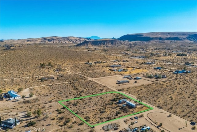 aerial view with a mountain view