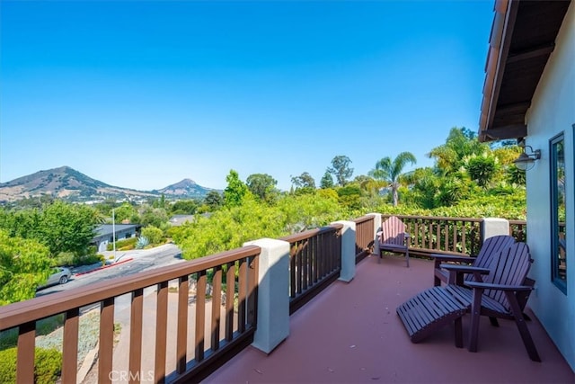 balcony with a mountain view