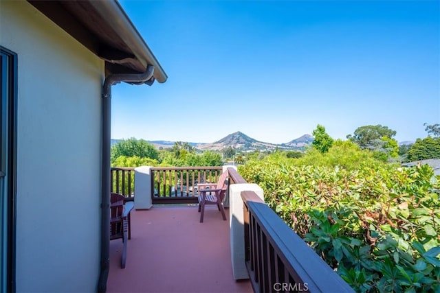 balcony with a mountain view