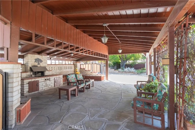 view of patio / terrace with area for grilling