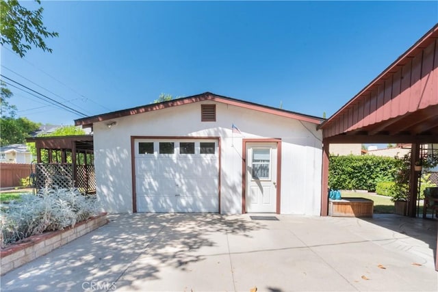 view of garage