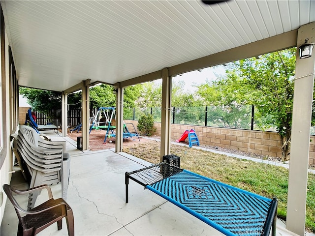 view of patio / terrace with a playground