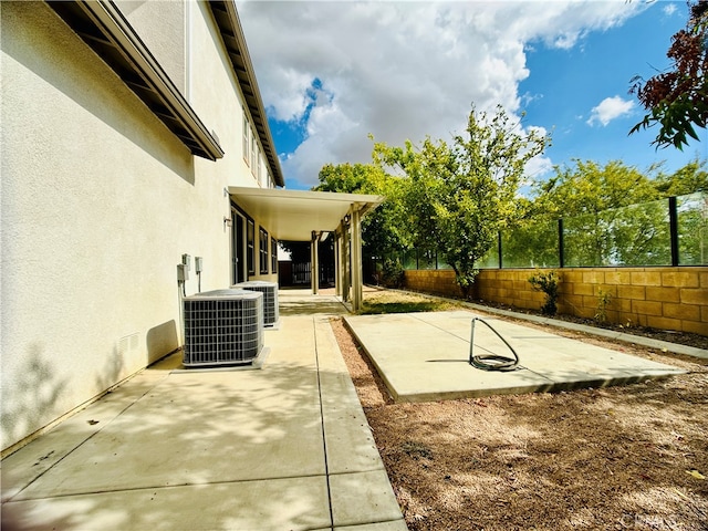 view of patio / terrace with central air condition unit