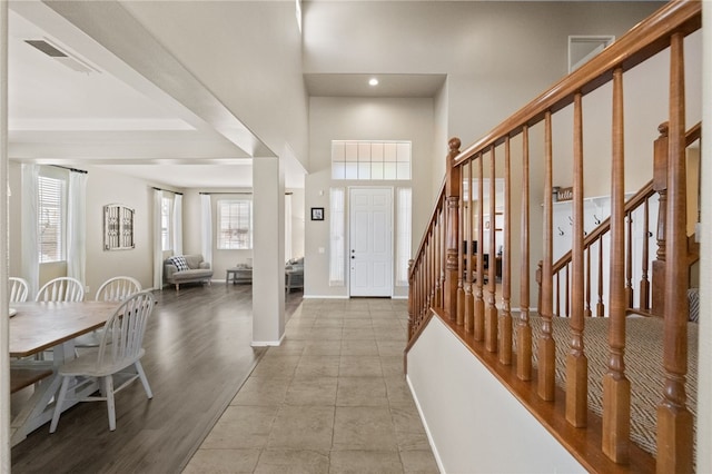 foyer entrance featuring light wood-type flooring