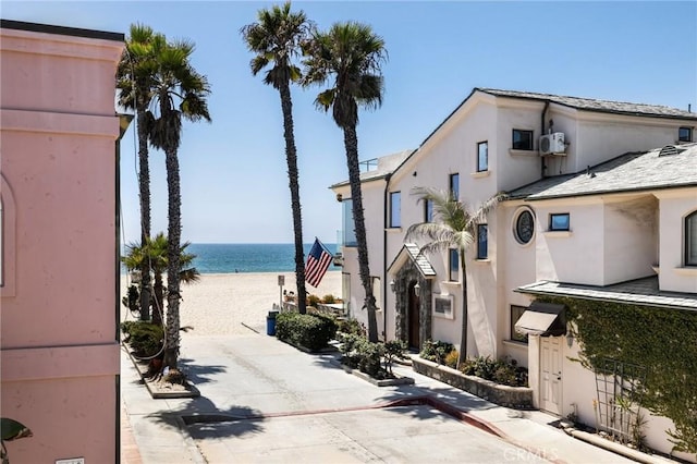 exterior space with a view of the beach