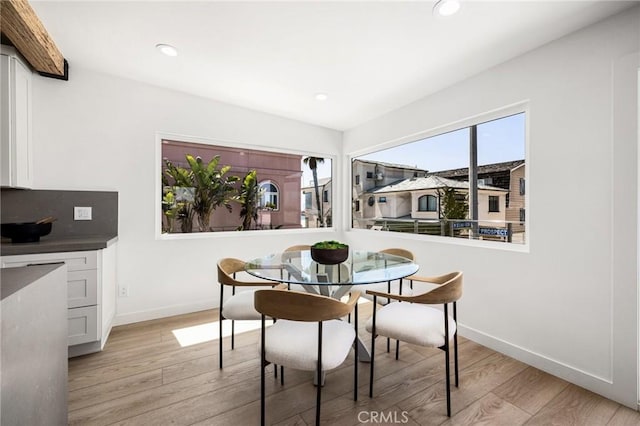 dining area featuring light hardwood / wood-style floors