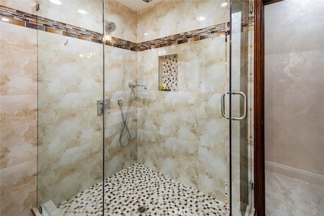 bathroom with walk in shower