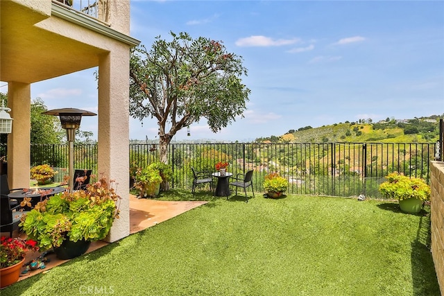 view of yard featuring a patio area