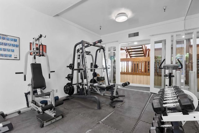 view of workout area