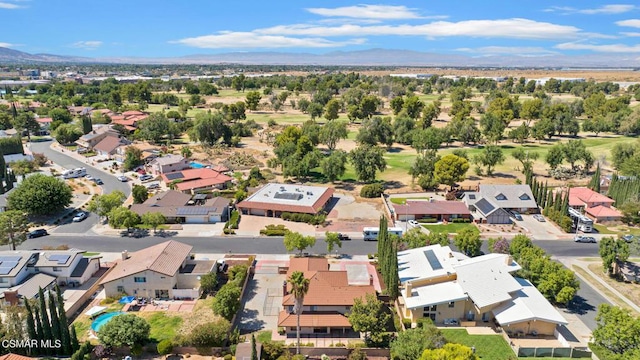 drone / aerial view with a mountain view