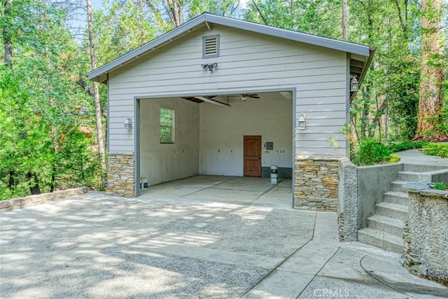 view of garage