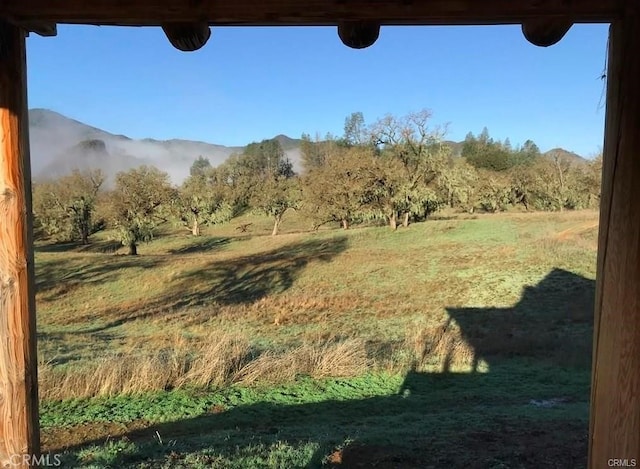 view of yard with a mountain view