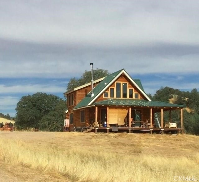 view of log home