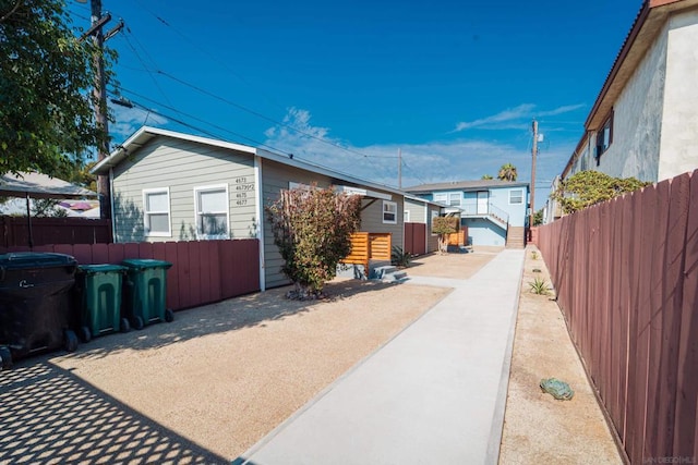 view of home's exterior with a garage