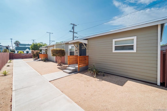 view of front of house with a patio area