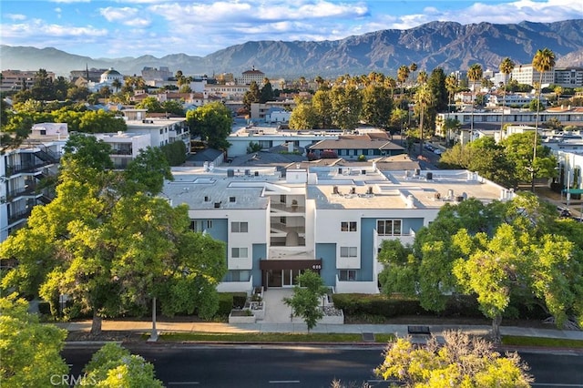 aerial view featuring a mountain view