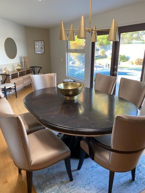 dining room with light hardwood / wood-style flooring