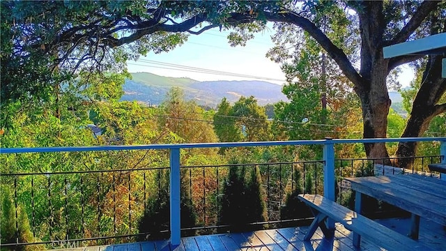 balcony with a mountain view