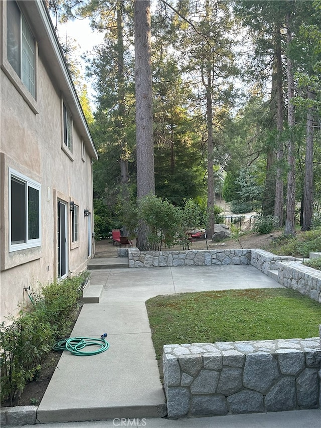 view of yard featuring a patio