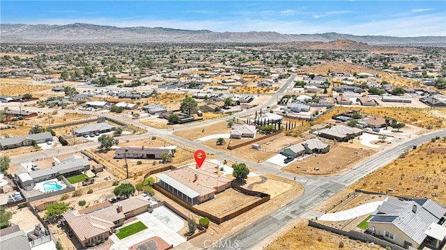 bird's eye view featuring a mountain view