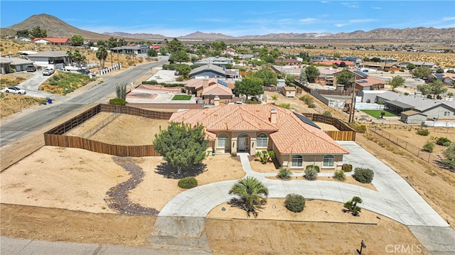 aerial view with a mountain view