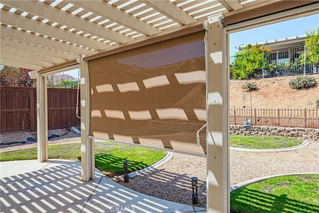 view of patio / terrace featuring a pergola