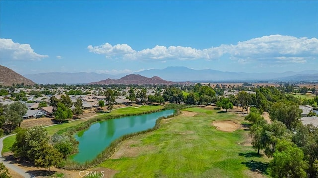 view of community featuring a water and mountain view