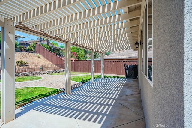 view of patio / terrace featuring a pergola