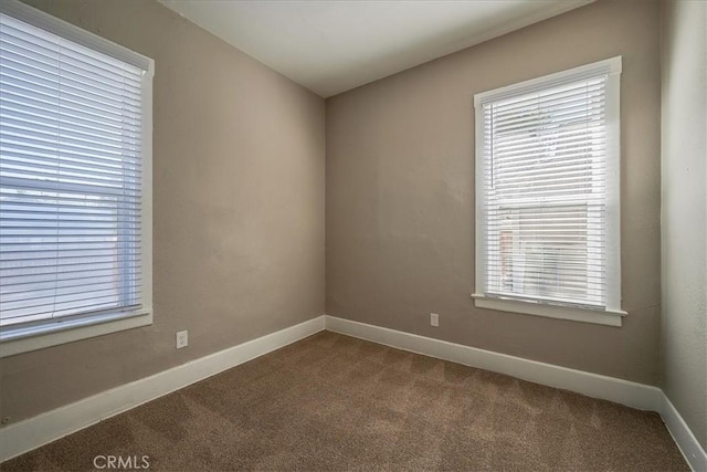 spare room featuring carpet and a healthy amount of sunlight