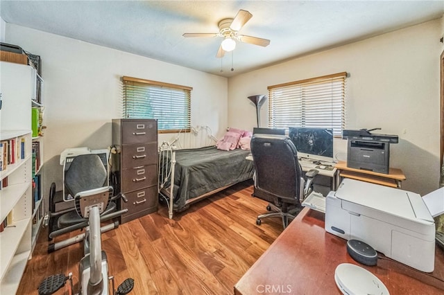 3927 W 58th Pl, Los Angeles, CA 90043 - office with wood finished floors and a ceiling fan