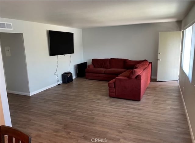 living room featuring hardwood / wood-style flooring